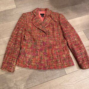 RQT WOMENS CORAL MULTI COLOR BLAZER SPORT COAT SIZE 8